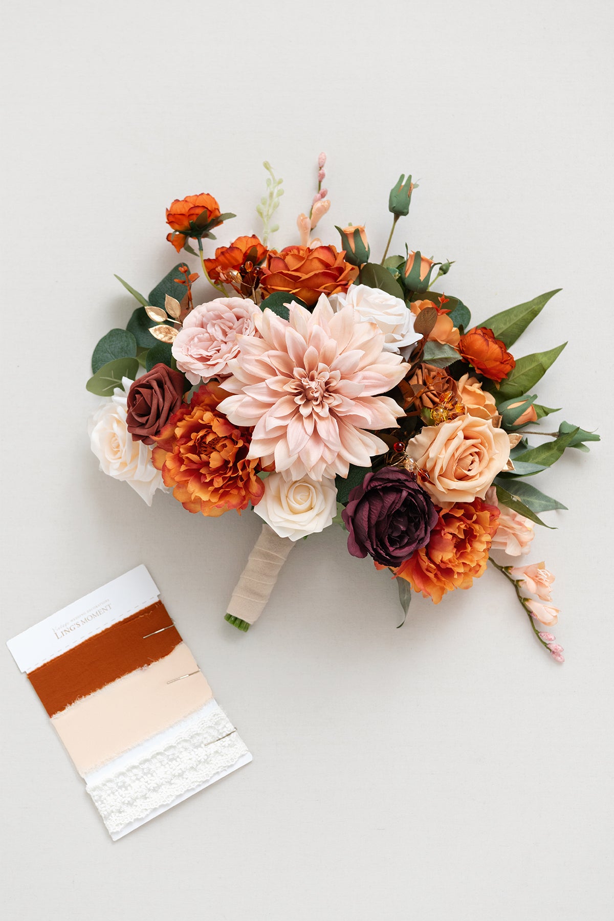 Medium Free-Form Bridal Bouquet in Sunset Terracotta