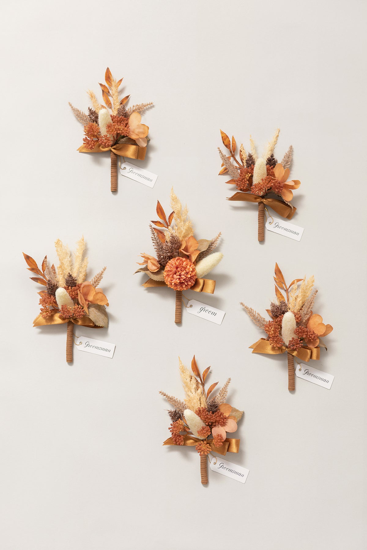 Boutonnieres in Rust & Sepia