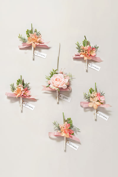 Boutonnieres in Garden Blush