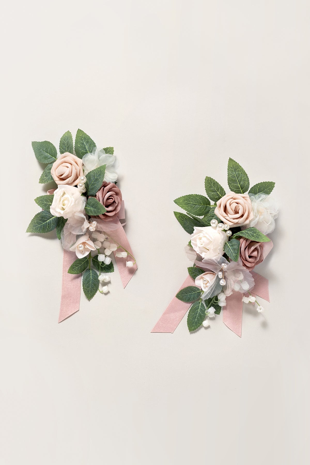 Shoulder Corsages in Dusty Rose & Cream