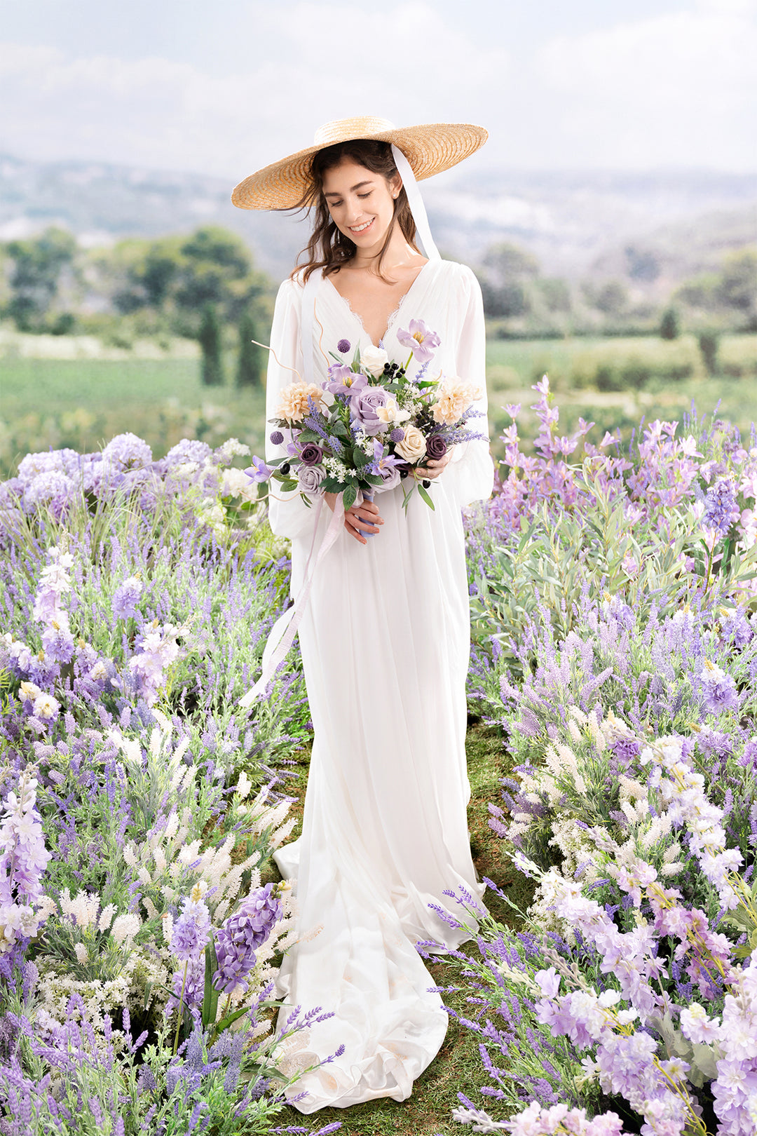 Dried lavender Sola Rose Wedding Bouquet and hotsell FREE boutonniere