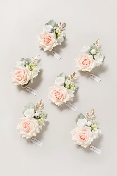 Wrist Corsages in Blush & Cream