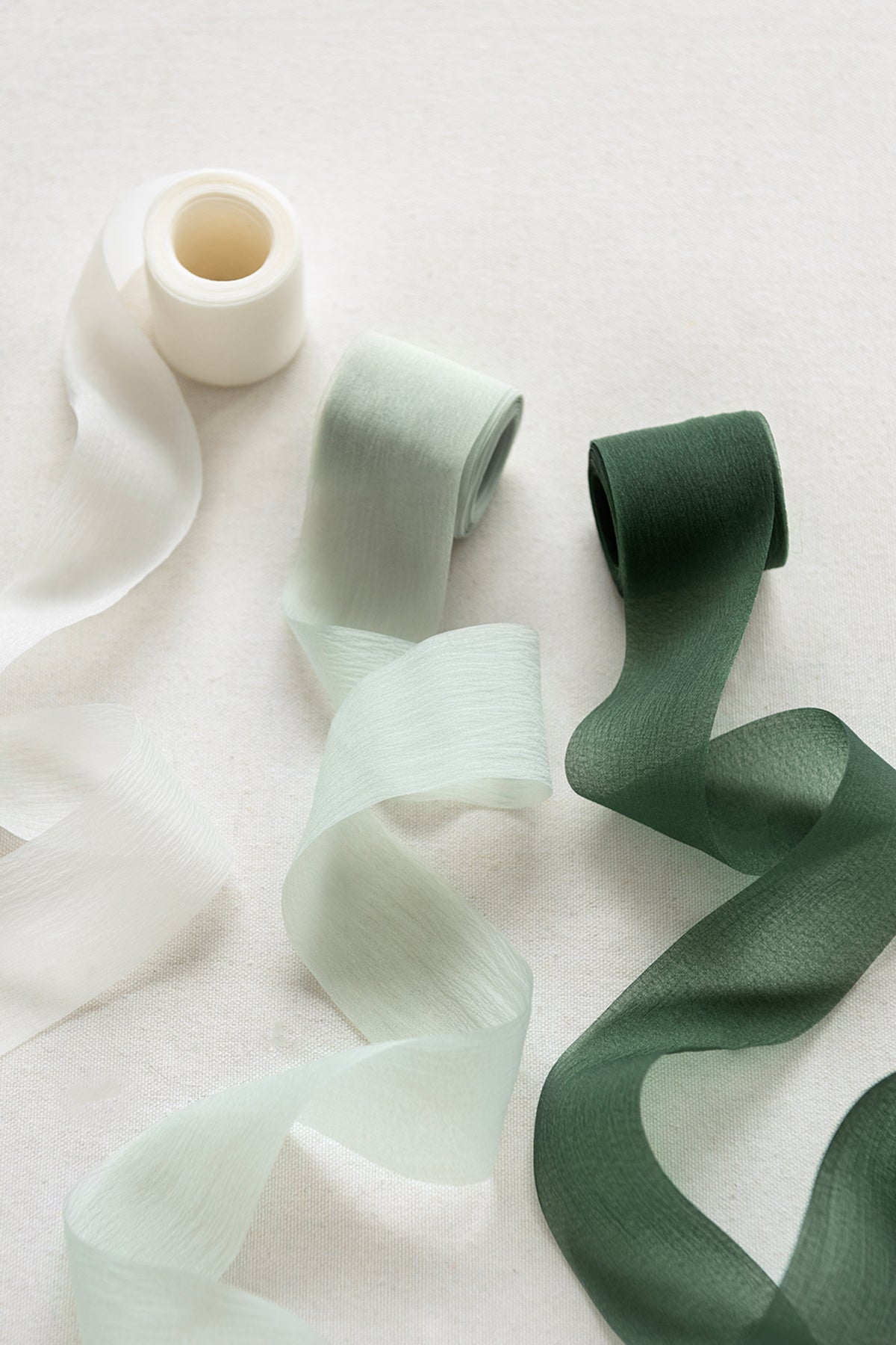 Ribbons in White & Sage