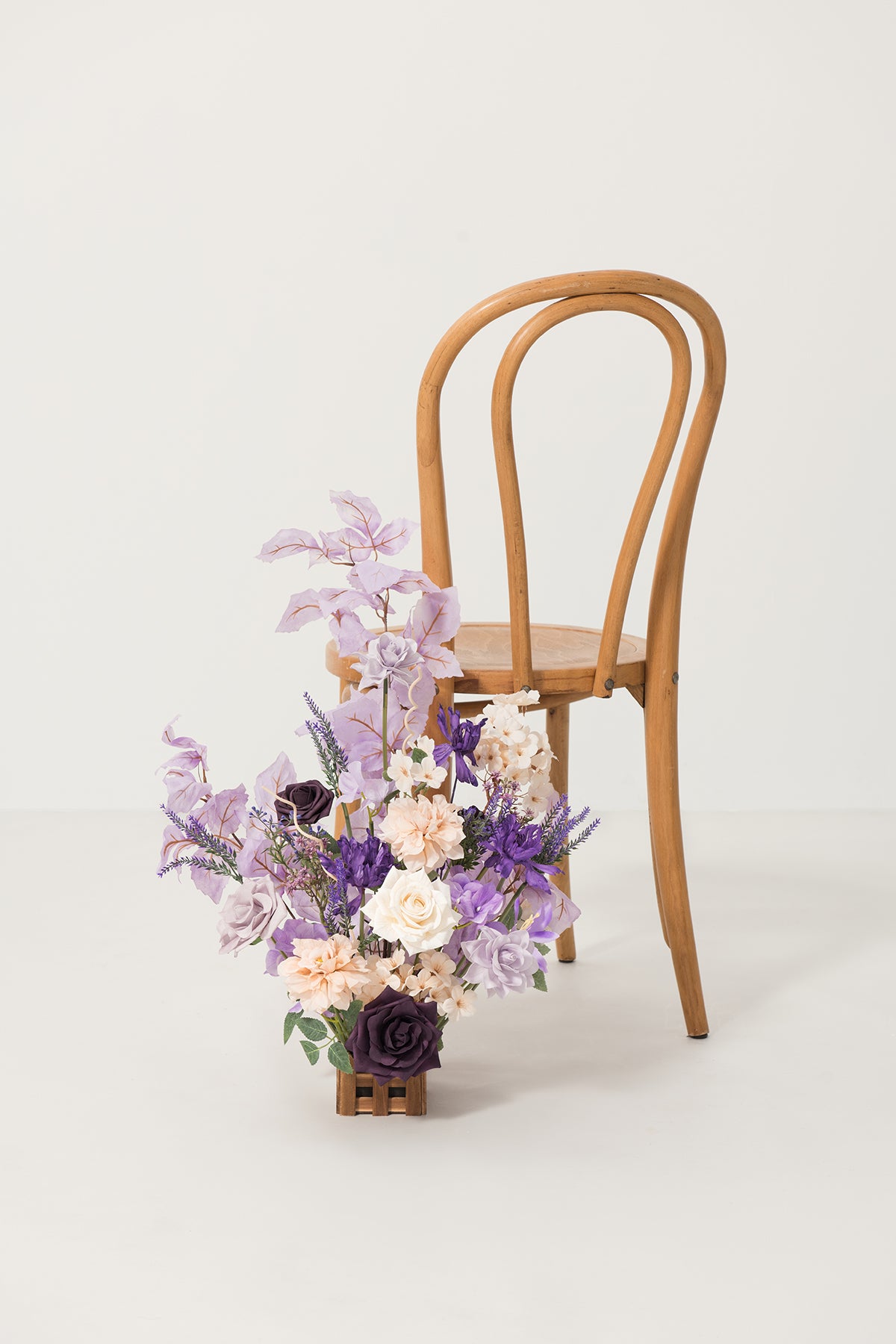 Wedding Aisle Runner Flower Arrangements in French Lavender & Plum