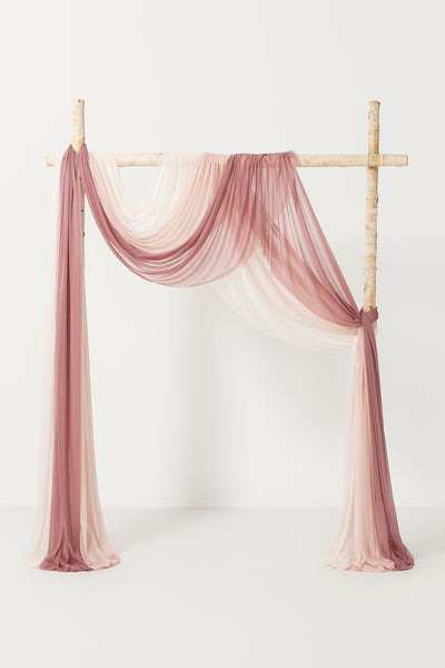 Wedding Arch Drapes in Dusty Rose ＆ Cream