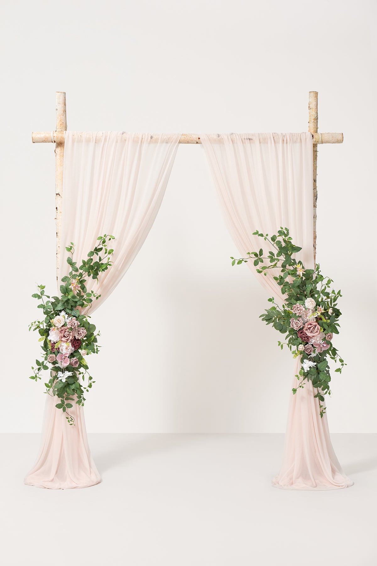 Flower Arch Decor with Drapes in Dusty Rose & Mauve | Clearance