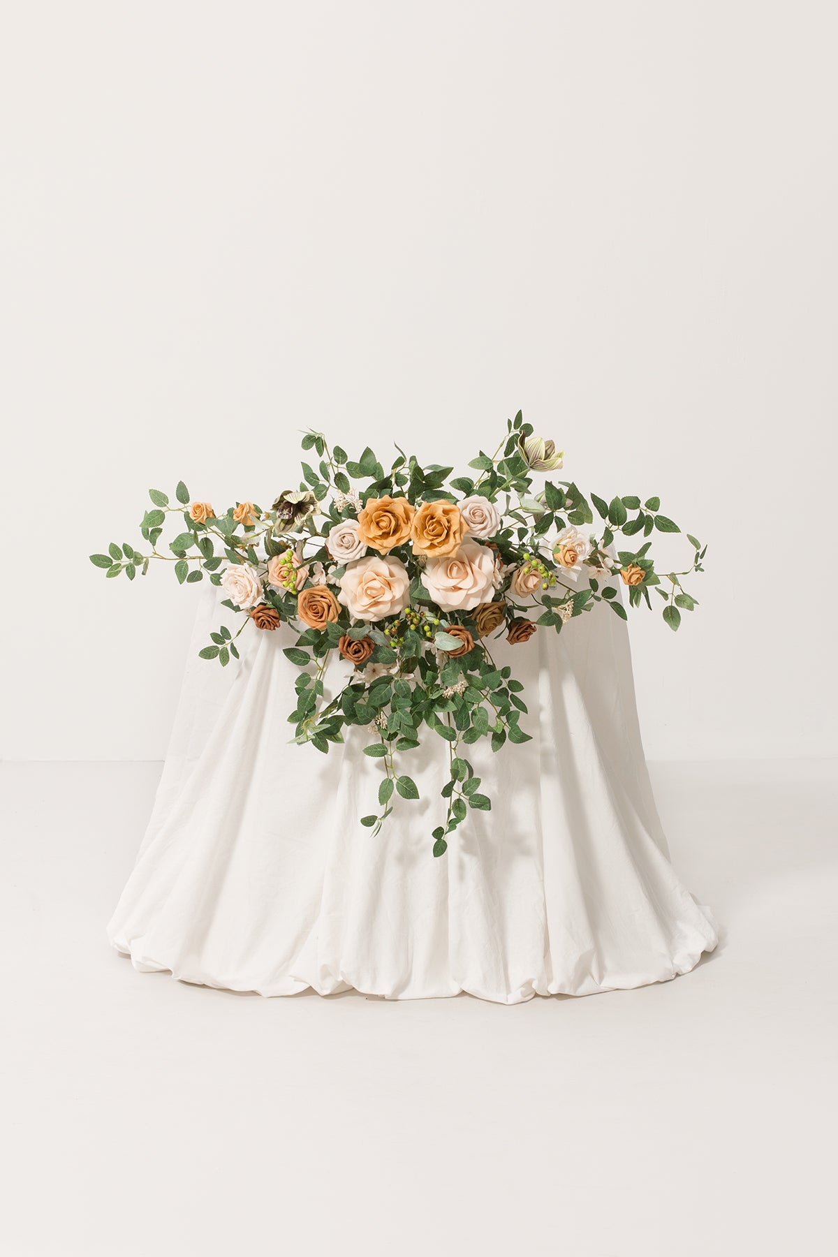 Sweetheart Table Floral Swags in Sunny Peach & Apricot