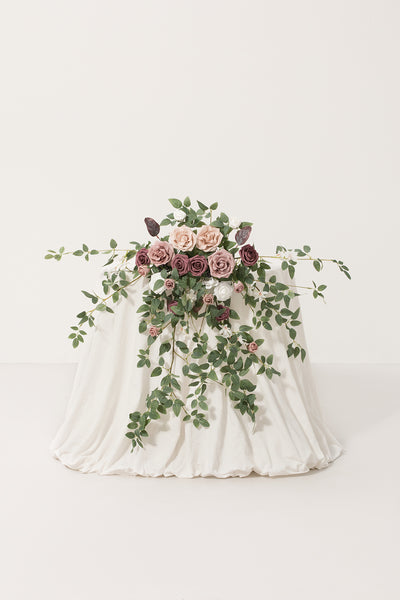 Sweetheart Table Floral Swags in Dusty Rose & Mauve