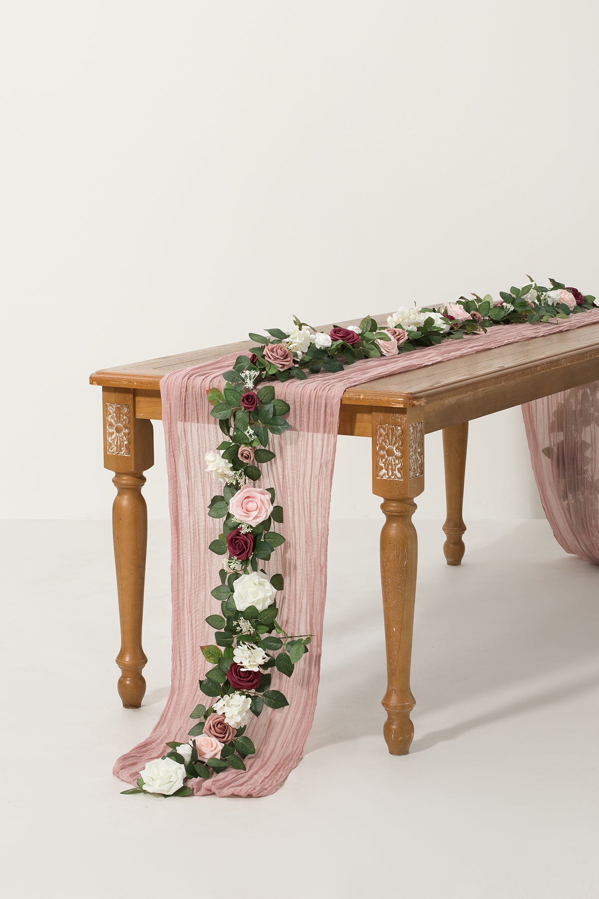 5ft Flower Garlands in Dusty Rose & Cream