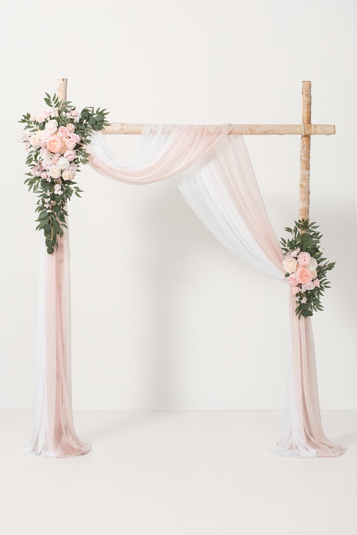 Flower Arch Decor with Drapes in Blush & Cream | Clearance