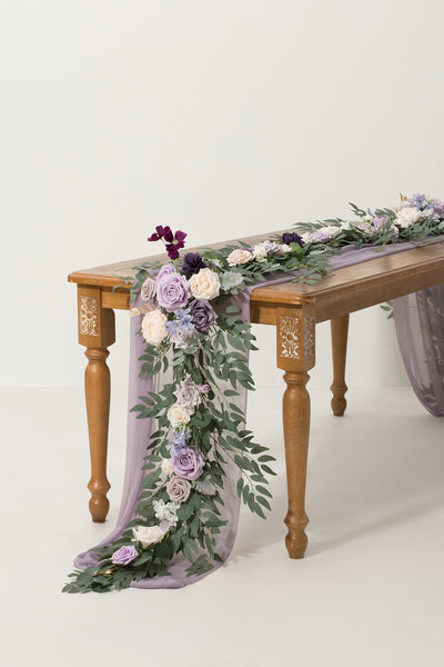 6ft Flower Garland in Lilac & Gold