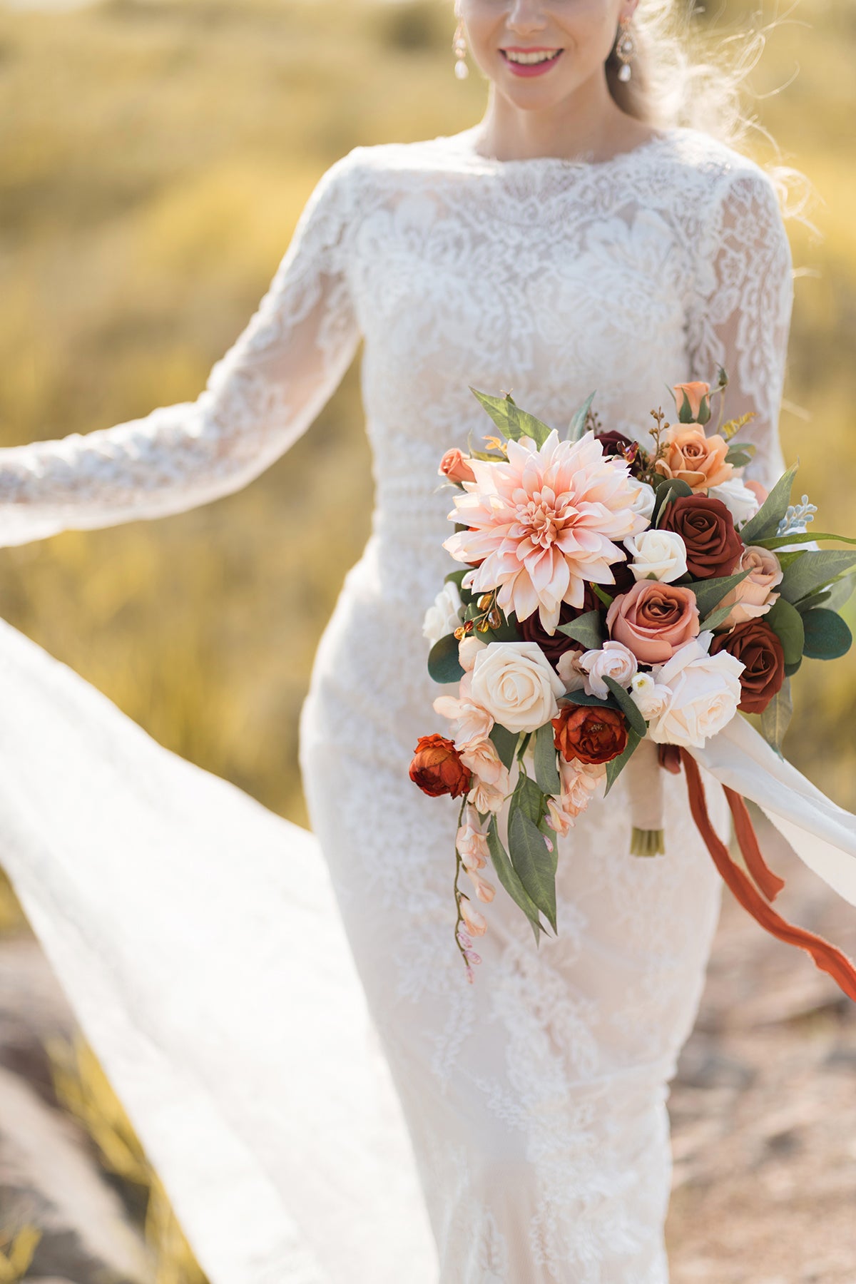 Pre-Arranged Wedding Flower Packages in Sunset Terracotta