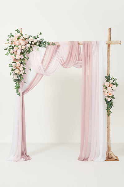 Flower Arch Decor with Drapes in Blush & Cream