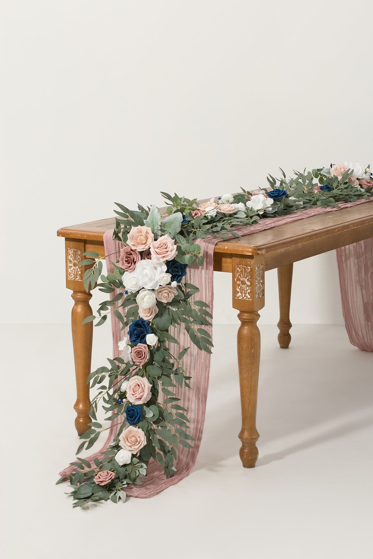 6ft Flower Garland in Dusty Rose & Navy