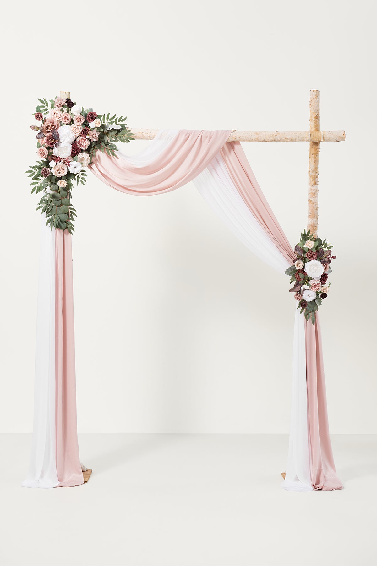 Flower Arch Decor with Drapes in Dusty Rose & Mauve