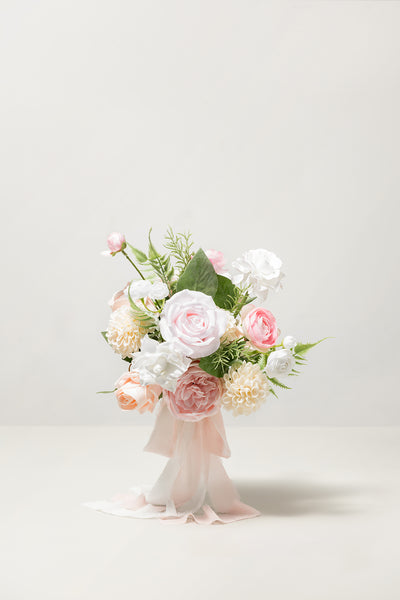 Free-Form Bridesmaid Bouquets in Blush & Cream