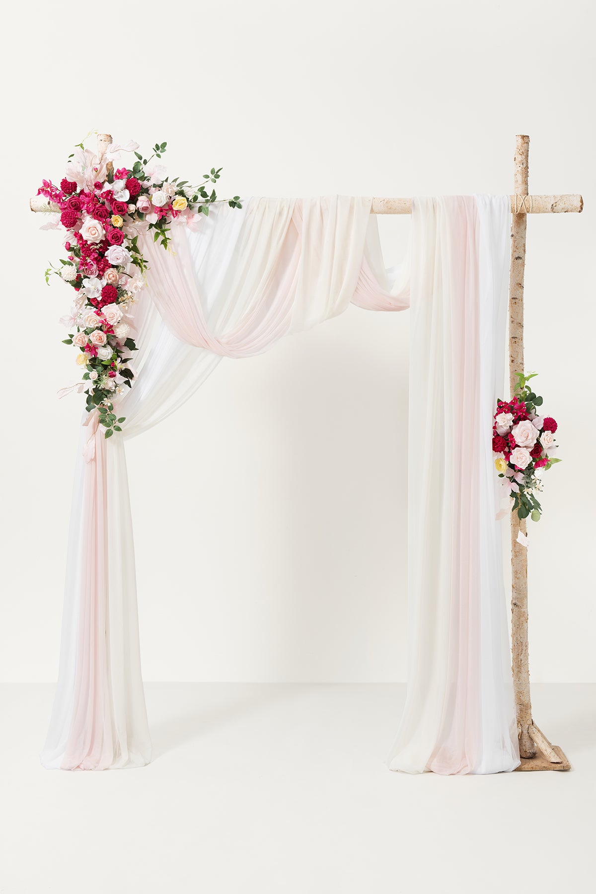 Flower Arch Decor with Drapes in Passionate Pink & Blush