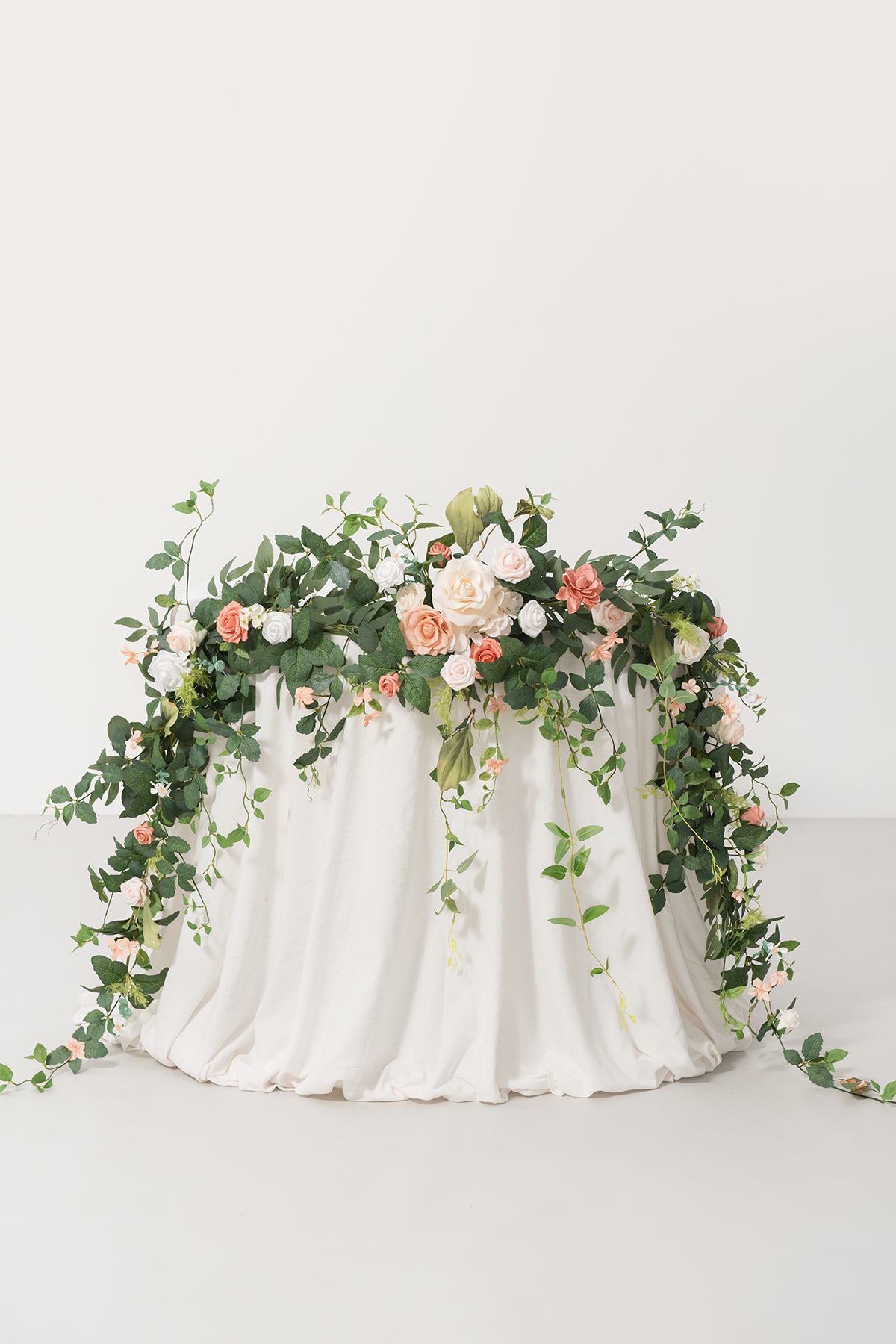 9ft Head Table Flower Garland in Garden Blush