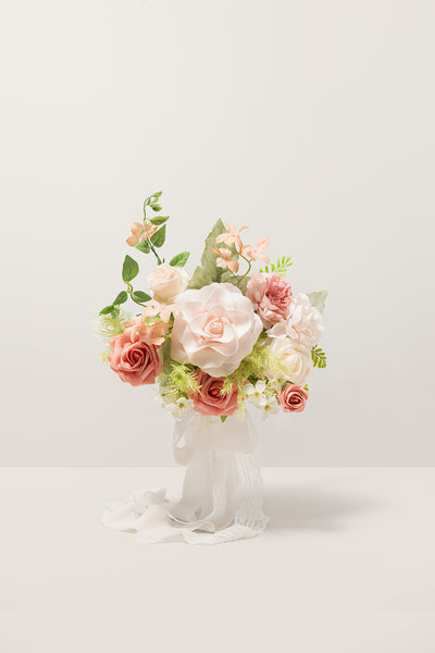 Free-Form Bridesmaid Bouquets in Garden Blush