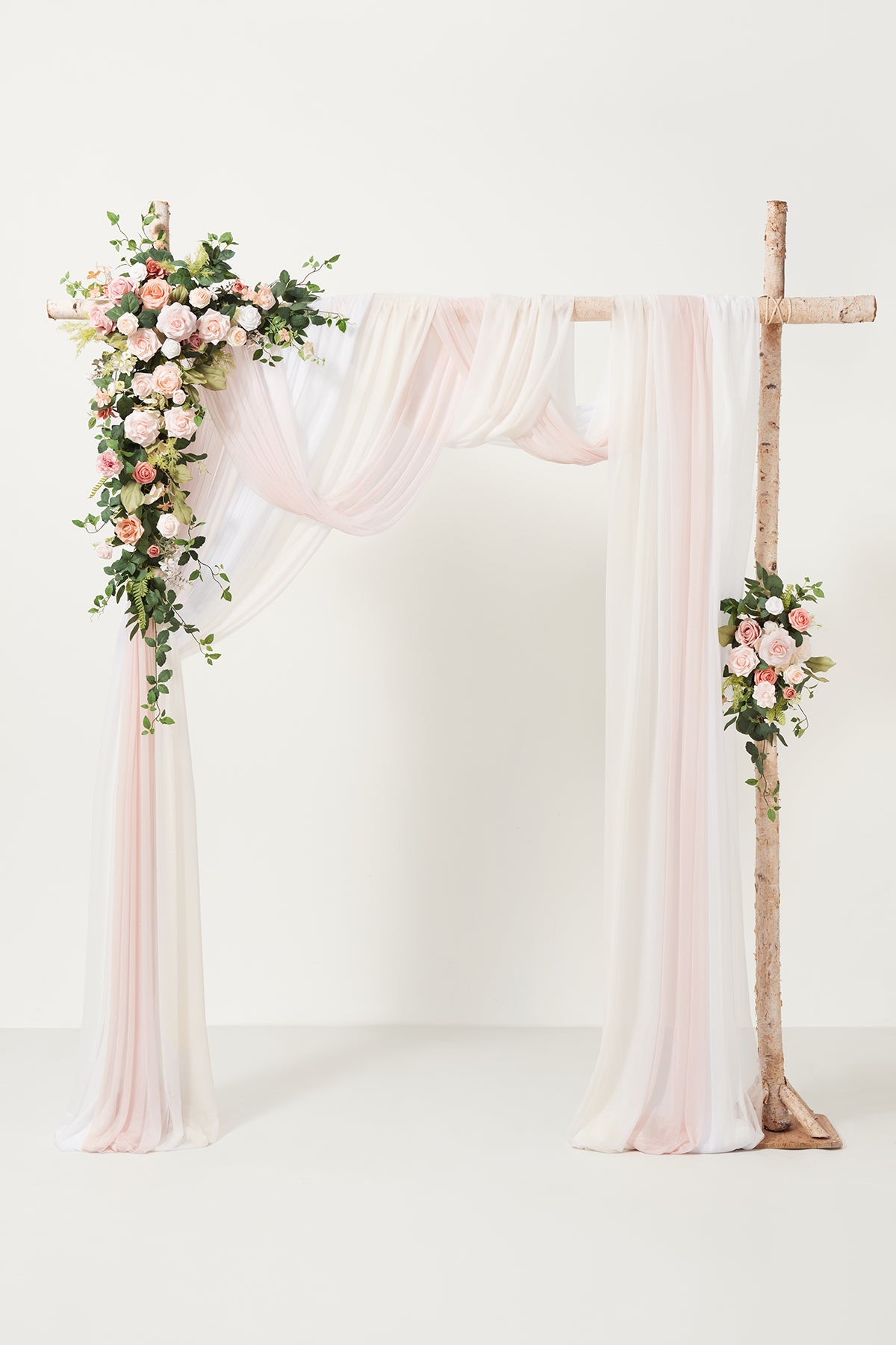 Flower Arch Decor with Drapes in Garden Blush