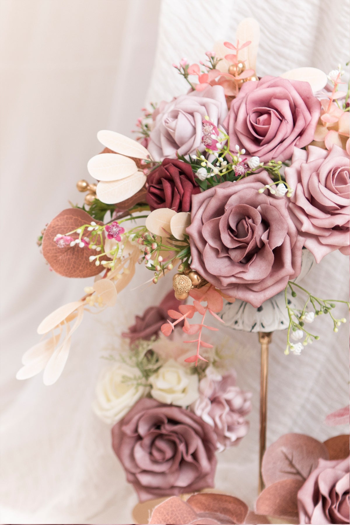 DIY Designer Flower Boxes in Dusty Rose & Mauve