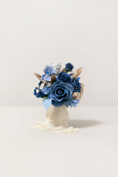 Bridesmaid Bouquet in Stately Navy & Gold