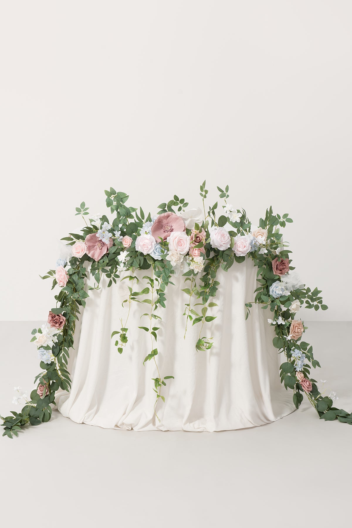 9ft Head Table Flower Garland in English Pastel