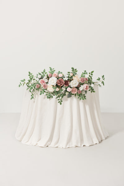 Head Table Floral Swags in Dusty Rose & Cream