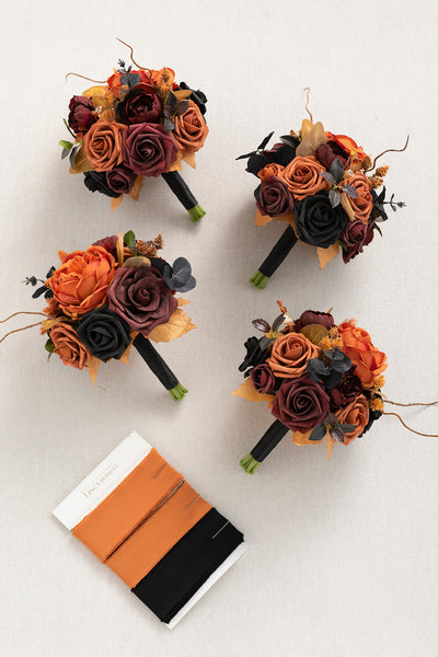 Additional Flower Decorations in Pumpkin Orange & Black