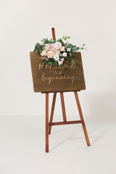 Flower Sign Decor in Blush & Cream