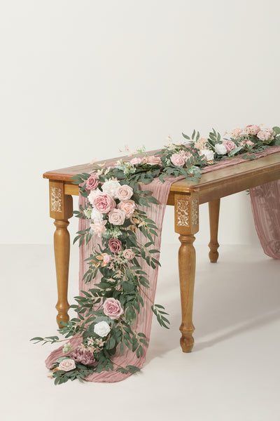 6ft Flower Garland in Dusty Rose & Cream