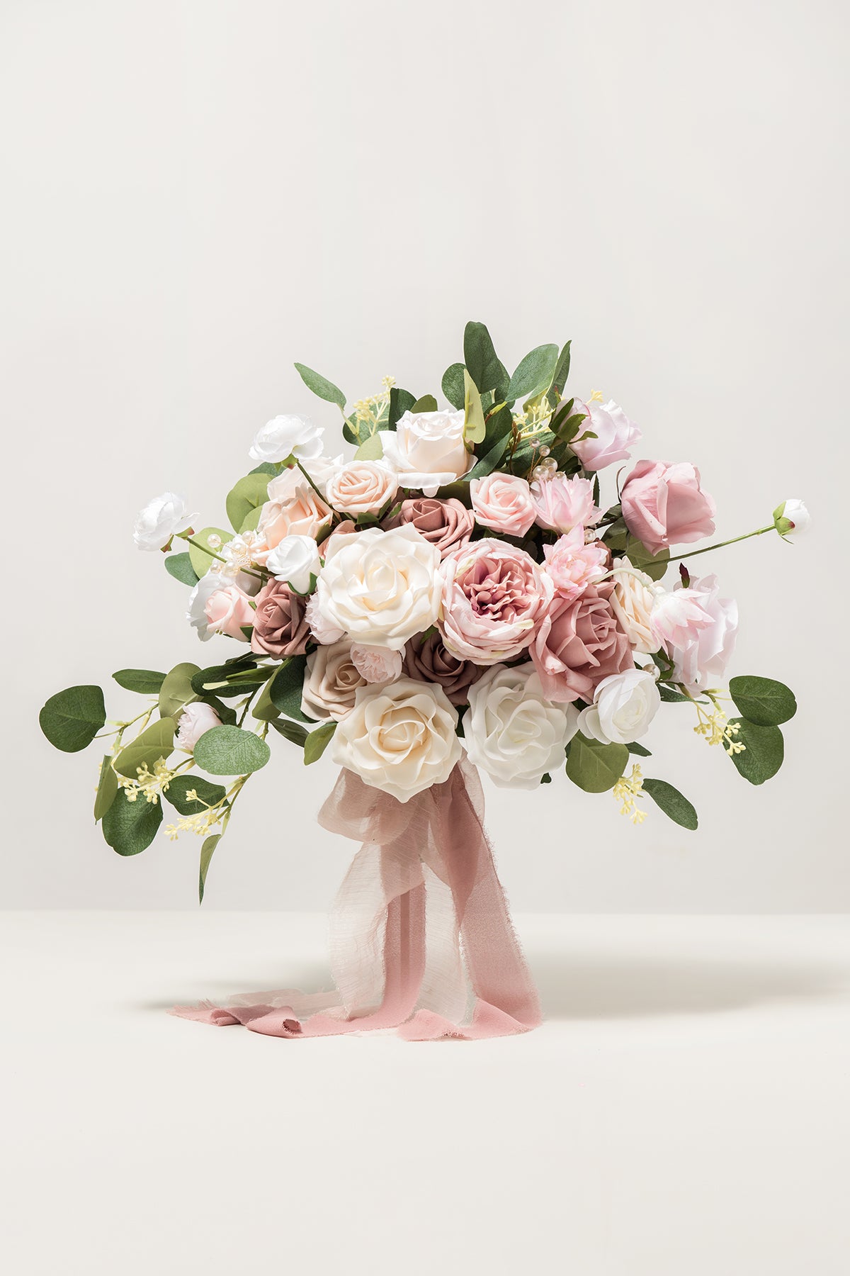 Medium Free-Form Bridal Bouquet in Dusty Rose & Cream