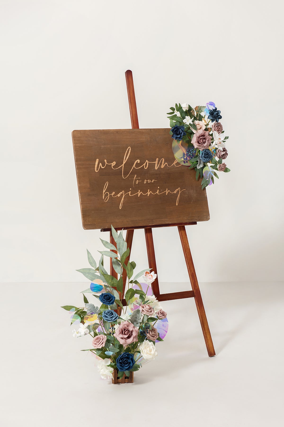 Deluxe Combo Set Flower Sign Decor in Dusty Rose & Navy | Clearance