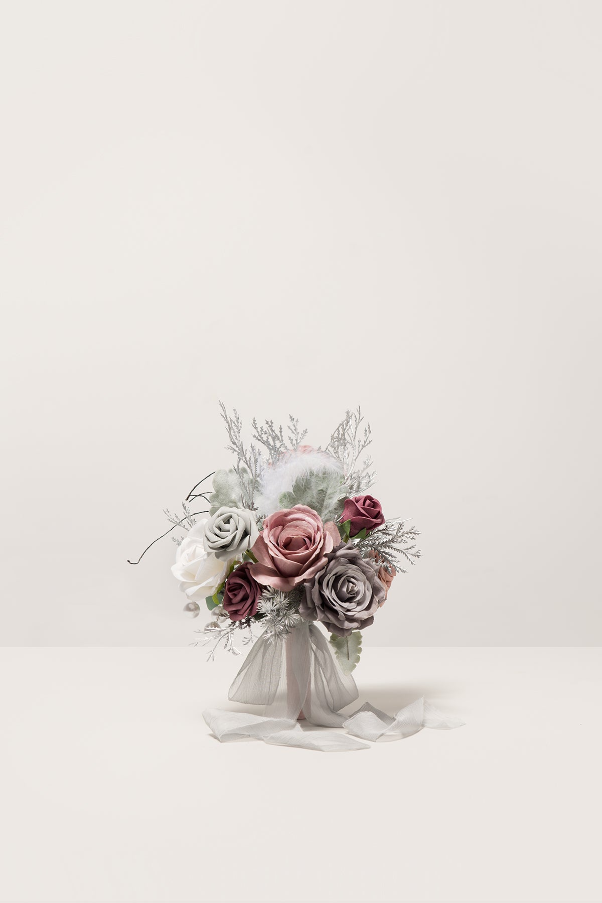 Bridesmaid Bouquet in Dusky Rose & Silver | Clearance