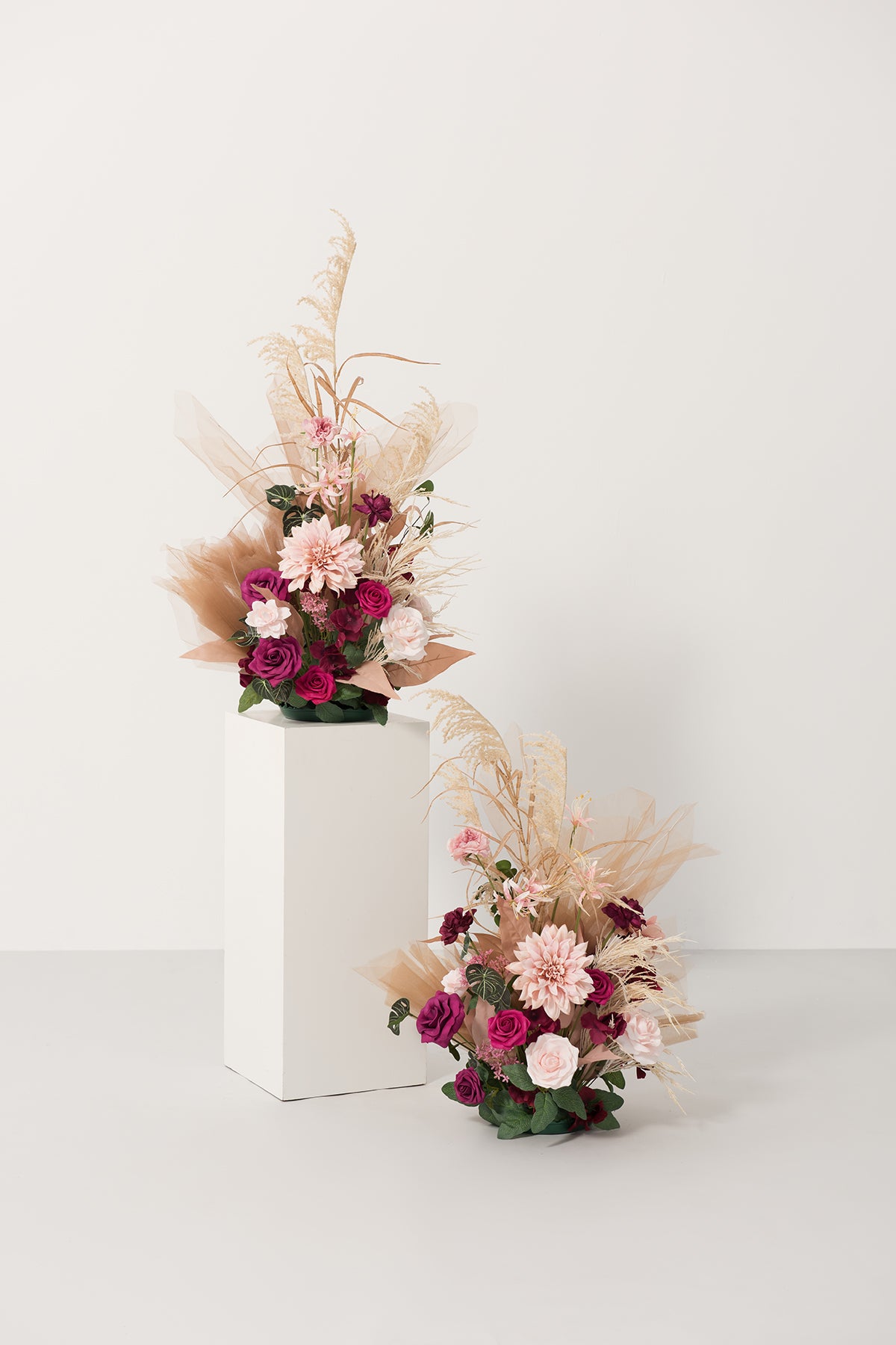 Altar Decor Free-Standing Flowers in Valentine Magenta | Clearance