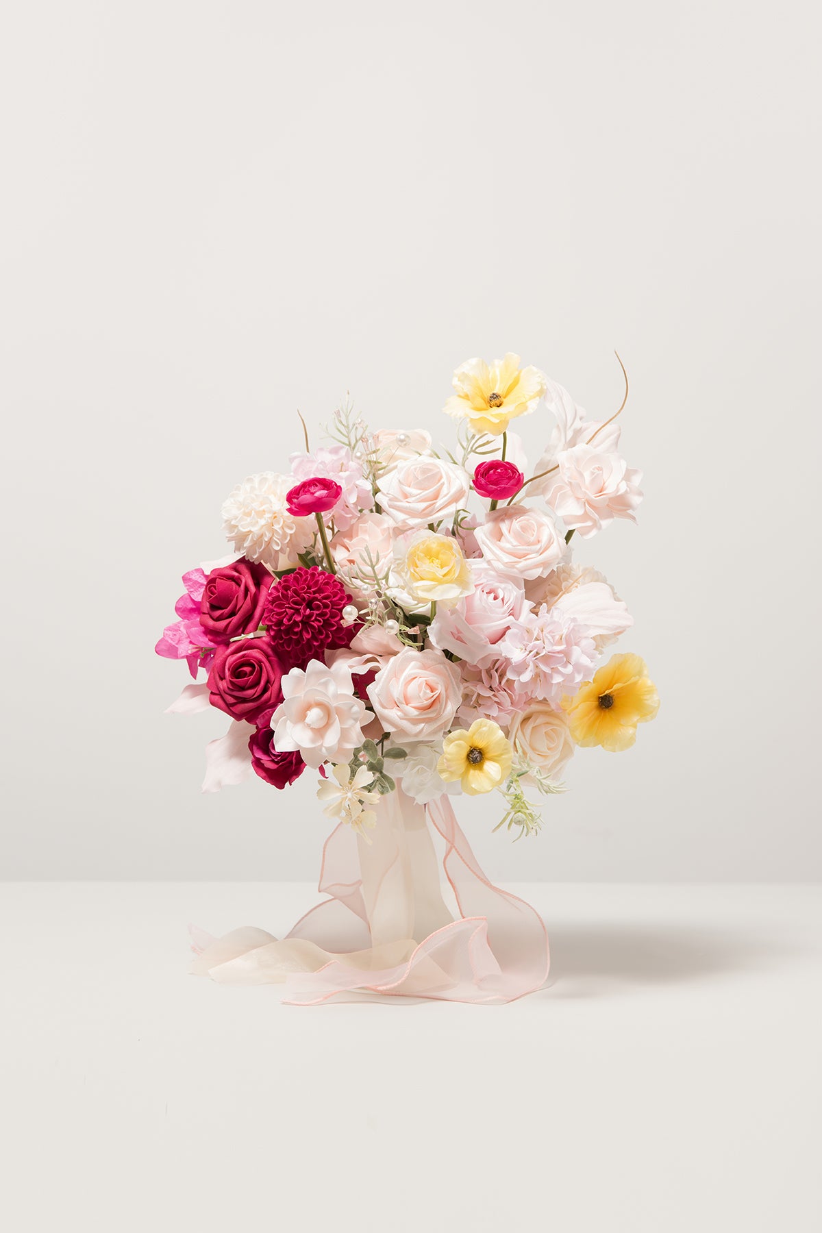 Small Free-Form Bridal Bouquet in Passionate Pink & Blush