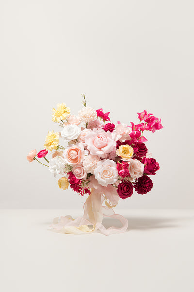 Medium Free-Form Bridal Bouquet in Passionate Pink & Blush