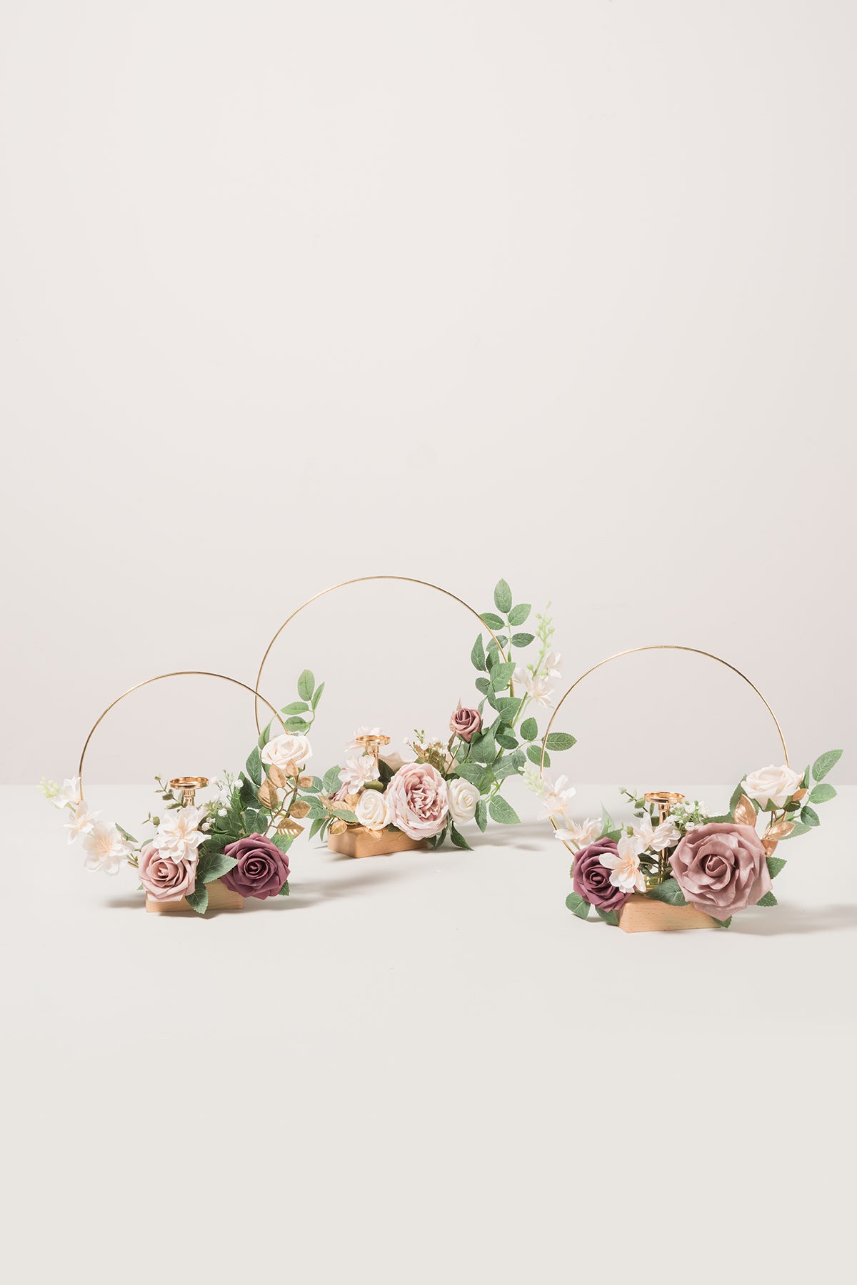 Wreath Hoop Centerpiece Set in Dusty Rose & Mauve