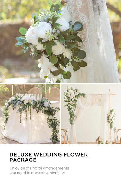 Pre-Arranged Wedding Flower Packages in White & Sage