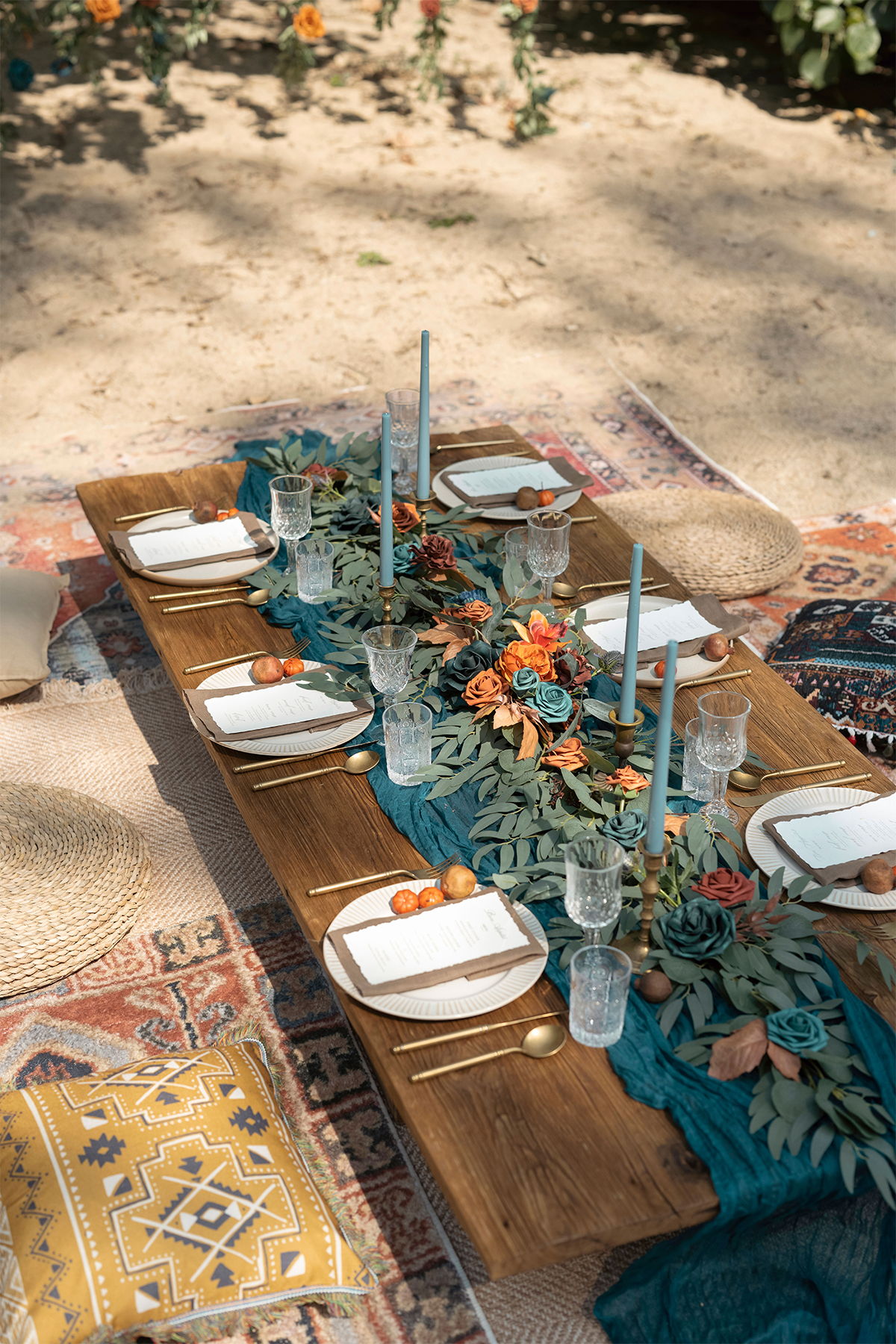 Table Linens in Blue Colors