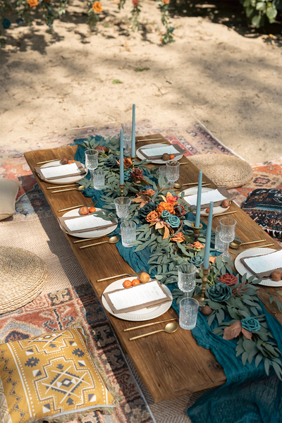 Table Linens in Blue Colors