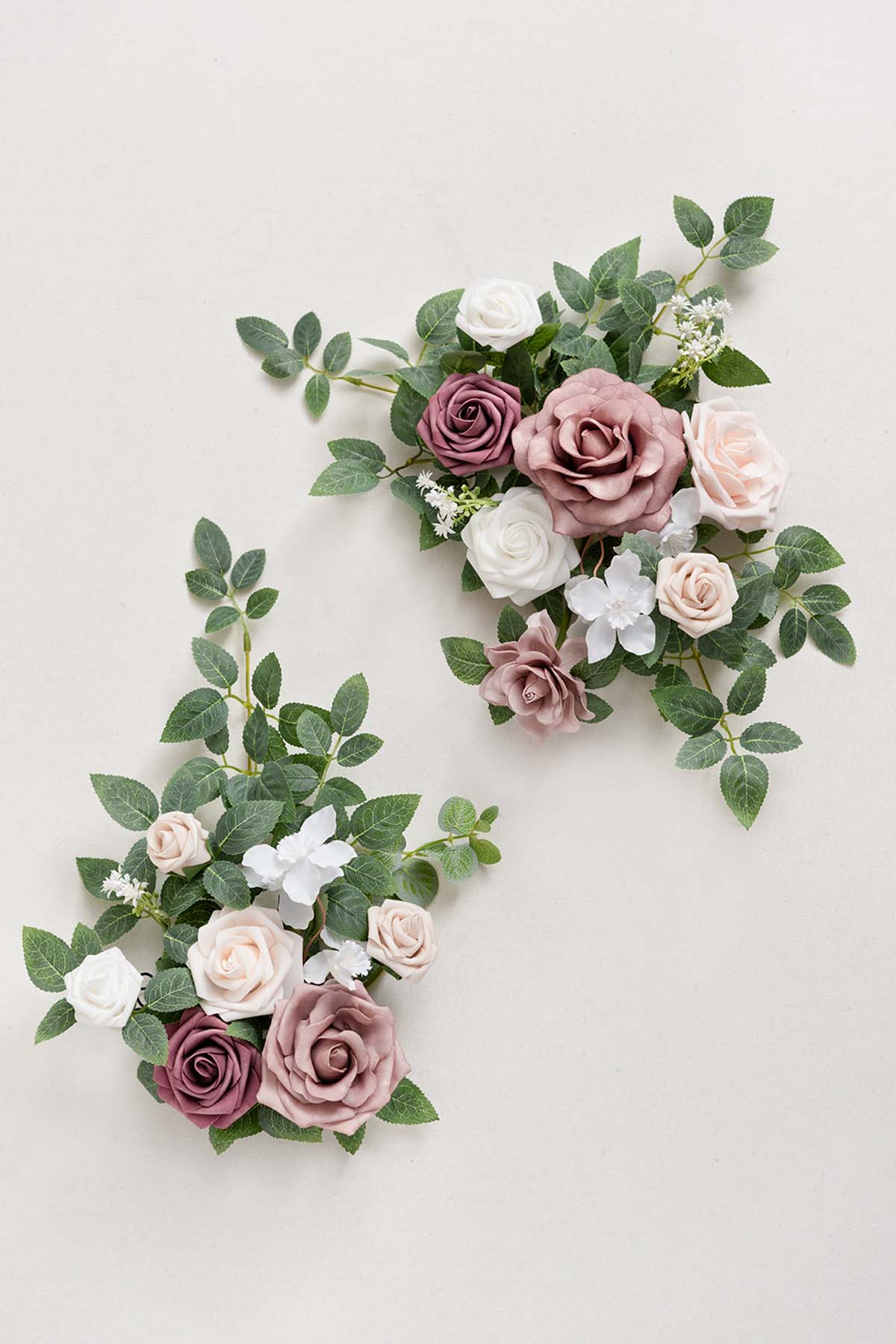 Dual Flower Design Sign Decor in Dusty Rose & Cream