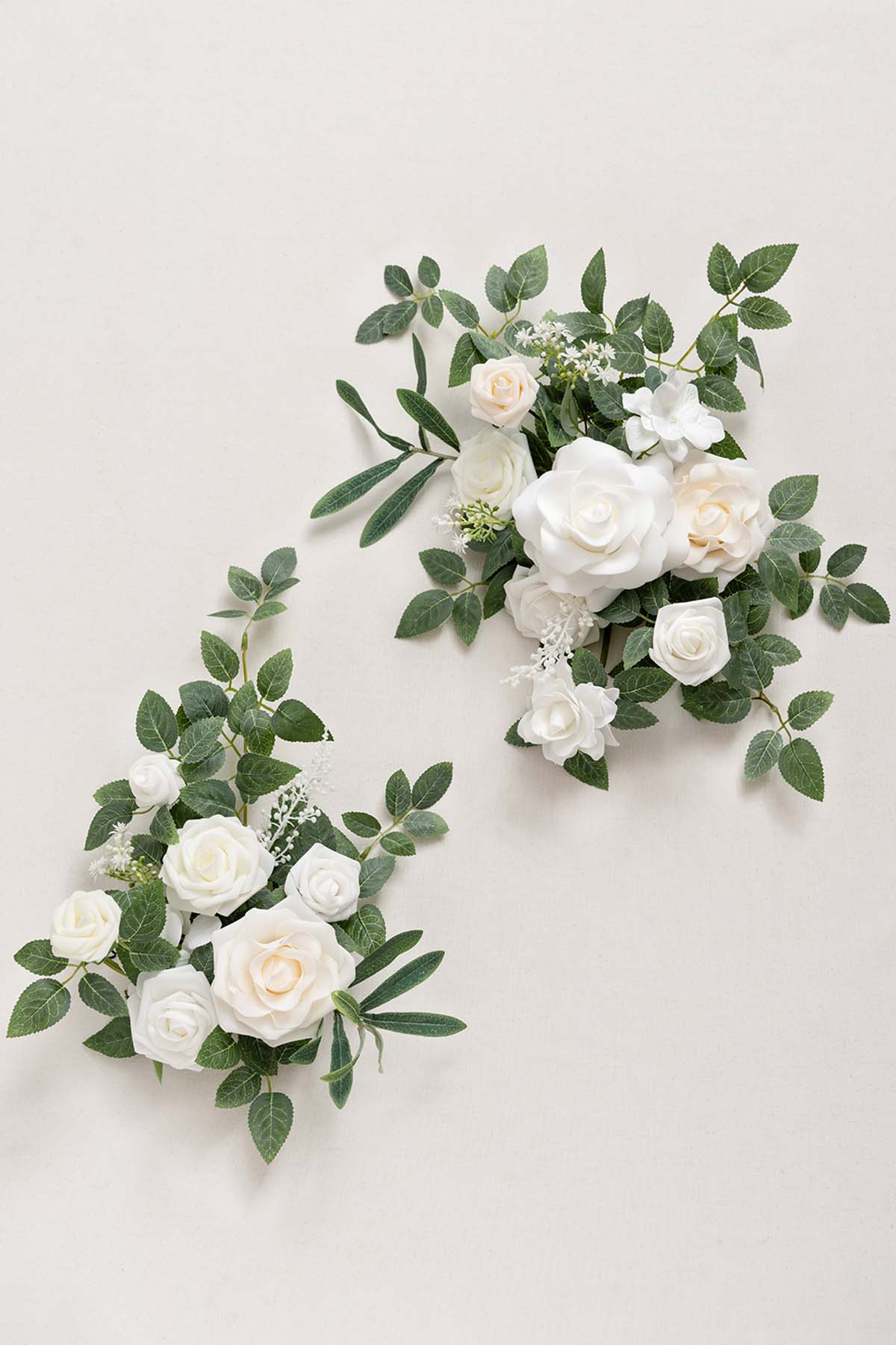 Dual Flower Design Sign Decor in White & Sage