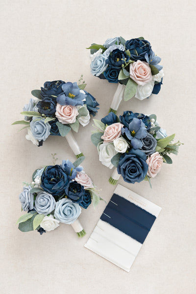 Maid of Honor & Bridesmaid Bouquets in New Noble Navy Blue