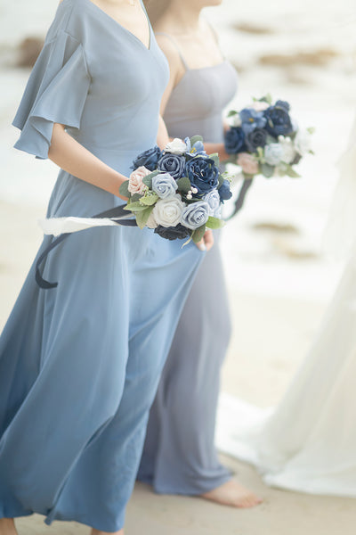 Maid of Honor & Bridesmaid Bouquets in New Noble Navy Blue