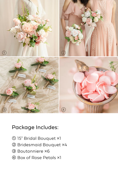 Pre-Arranged Bridal Flower Packages in Blush & Cream