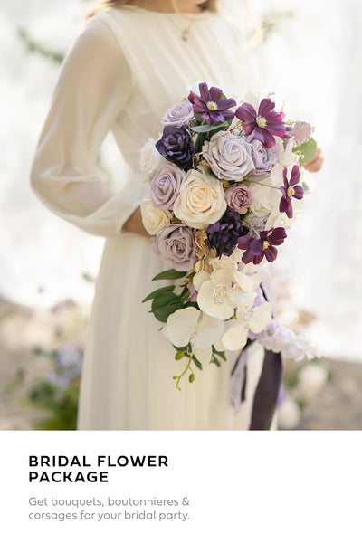 Pre-Arranged Wedding Flower Packages in Lilac & Gold