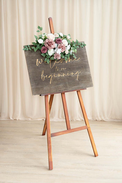 Flexible Combo Set Flower Sign Decor in Dusty Rose & Cream