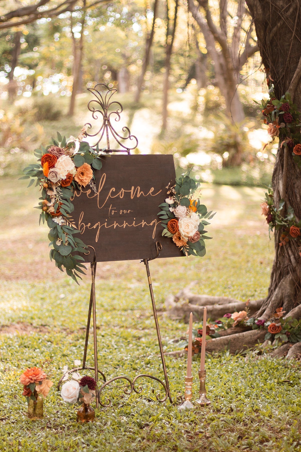 Pre-Arranged Wedding Flower Packages in Sunset Terracotta