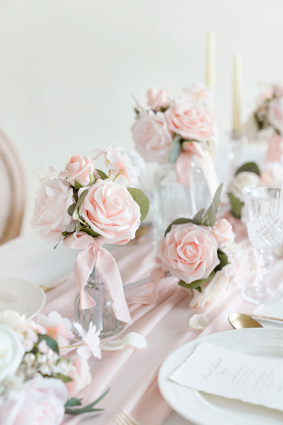 Mini Premade Flower Centerpiece Set in Blush & Cream